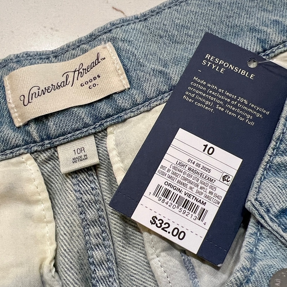 Universal Thread Light Wash Cropped Two-Way Trouser Jeans Size 10R NWT - Picture 9 of 15